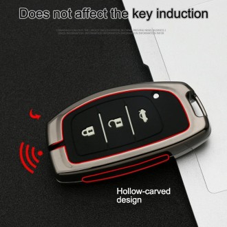 Car Luminous All-inclusive Zinc Alloy Key Protective Case Key Shell for Hyundai F Style Folding 3-button (Colour)