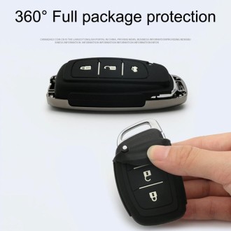 Car Luminous All-inclusive Zinc Alloy Key Protective Case Key Shell for Hyundai F Style Folding 3-button (Colour)