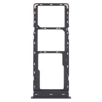 For Tecno Spark 7P KF7J SIM Card Tray + SIM Card Tray + Micro SD Card Tray (Black)