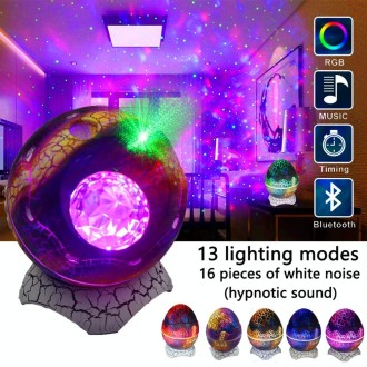 K850 LED Dinosaur Egg Remote Control Bluetooth Star Projection Light with Speaker Function(Thanos Blue)