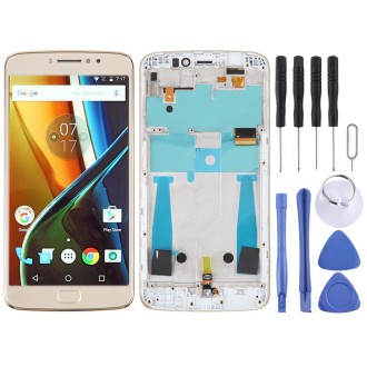 Original LCD Screen For Motorola Moto G4 Plus Digitizer Full Assembly With Frame(Gold)