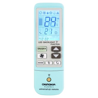 K-209ES Universal Air Conditioner Remote Control, Support Thermometer Function(Blue)