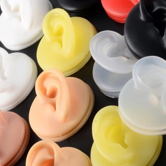 Soft Silicone Simulation Ear Model Practice Display Props, Style:Right Ear(White)