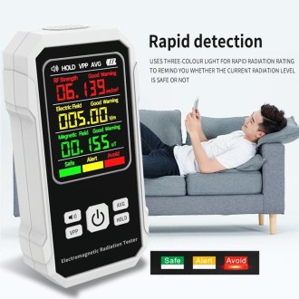 Electromagnetic Radiation Detector High Frequency Radiation Detector(White)