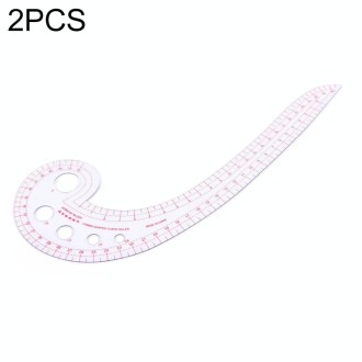 2 PCS Long Comma Shaped Plastic Transparent Curve Ruler(Transparent)