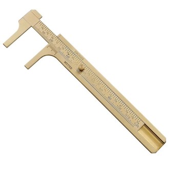 Brass Retro Drawing Ruler Measuring Tools, Model: 0-120mm Caliper Double Scale