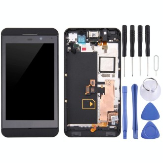 LCD Screen and Digitizer Full Assembly with Frame for BlackBerry Z10 4G(Black)