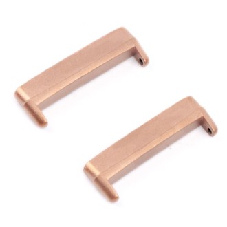 For Fitbit Versa 4 / Sense 2 1 Pair Universal Metal Watch Band Connectors(Rose Gold)