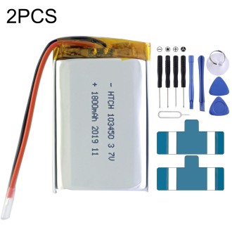 2pcs 103450 1800mAh Li-Polymer Battery Replacement