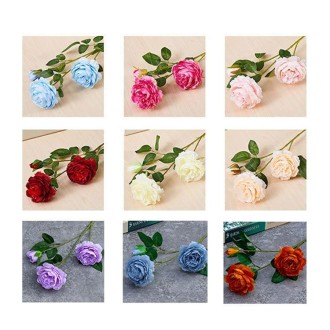 5pcs JC0055 Continental Core Flower Beam Wedding Simulation Flower Home Artificial Silk Flower(Peony Dark Red)