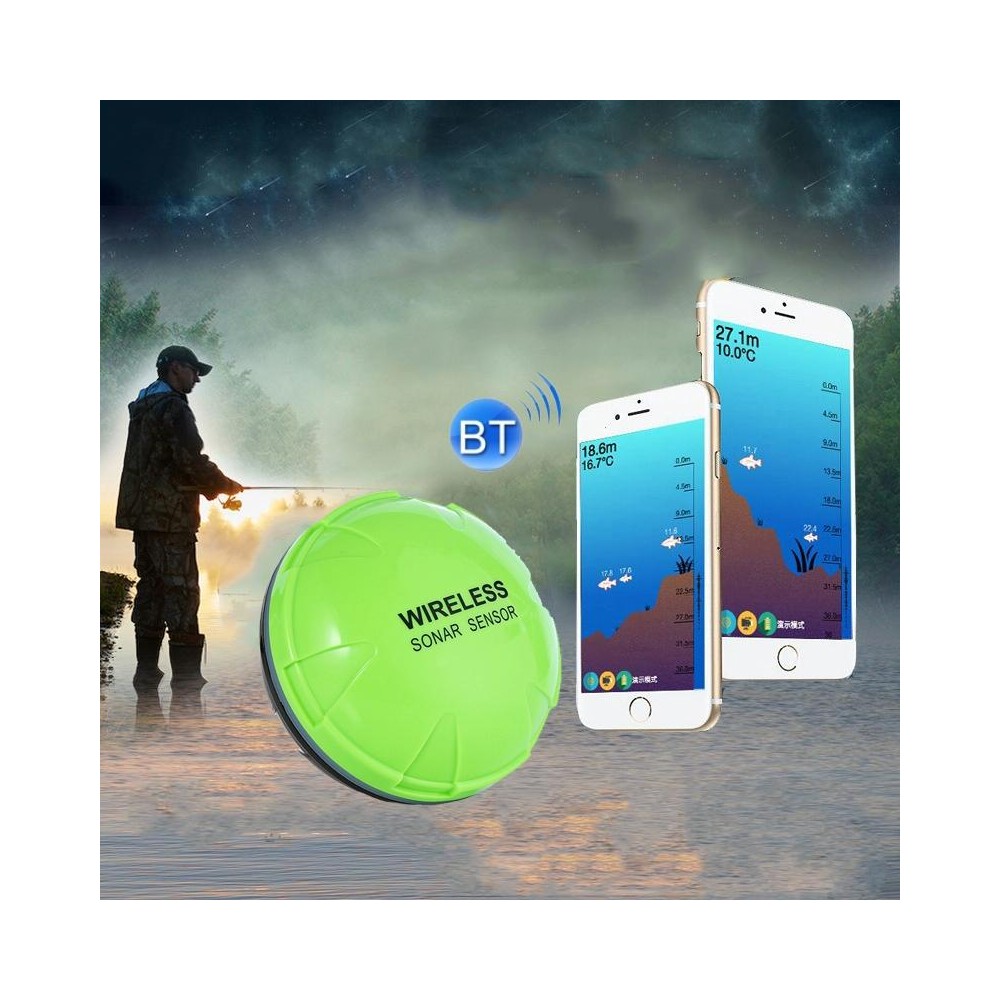 Fish Finder Wireless Mobile Phone Sonar Fish Finder APP Underwater Fish Finder Fishing Fishing Gear(Green)