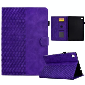 For Samsung Galaxy Tab A9+ Rhombus Embossed Leather Tablet Case(Purple)