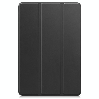 For Teclast M40 Pro 2023 Custer Pure Color 3-Fold Holder Leather Tablet Case(Black)