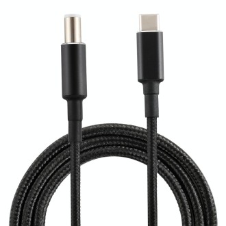 PD 100W 7.4 x 0.6mm Male to USB-C / Type-C Male Nylon Weave Power Charge Cable for Dell, Cable Length: 1.7m