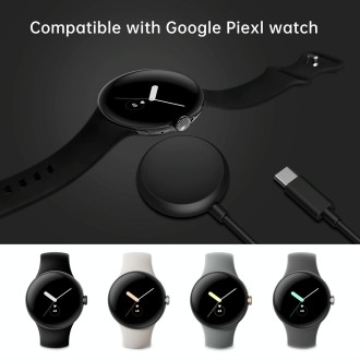 For Google Pixel Watch Type-C Port Smart Watch Magnetic Charging Cable, Length: 1m(Black)