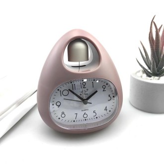 GH809 Egg-shaped Desktop Children Alarm Clock Bedside Cute Belling Clock(Pink)