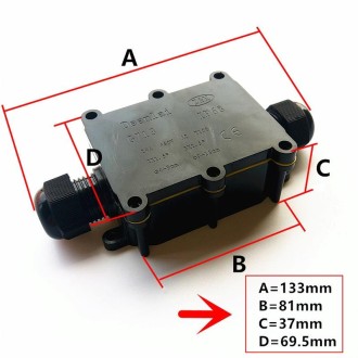 G713 IP68 Waterproof Three-way Junction Box for Protecting Circuit Board