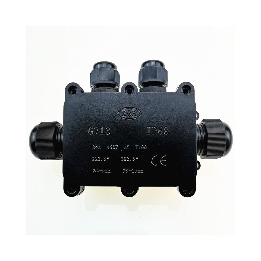 G713 IP68 Waterproof Four-way Junction Box for Protecting Circuit Board