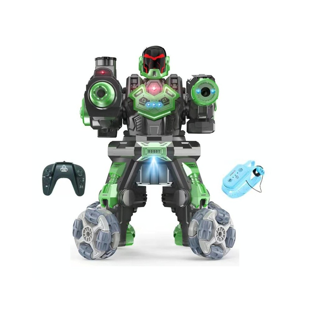 JJR/C R26 2.4G Remote Control Smart Battle Spray Robot, Specification:Double Control(Green)