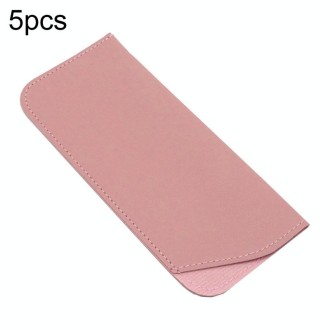 5pcs Thickened Sunglasses Pouch Portable Dustproof Storage Bag, Size: Large 175 x 75mm(Pink)