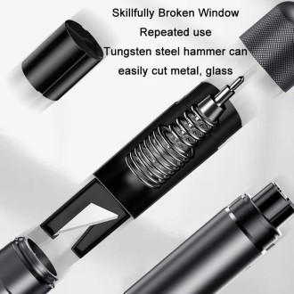 Vehicle Safety Hammer Multifunctional Underwater Emergency Window Breaker(Black)