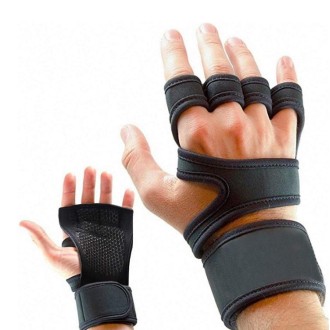 Half-Finger Sports Gloves Non-Slip Silicone Fitness Equipment Gloves Sports Compression Wristbands, Specification: M（Black）