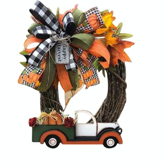 Christmas Ornament Wreath Garland Door Hanger(Orange)