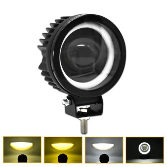 S12 Motorcycle Round Fisheye Lens Spotlight(Black)