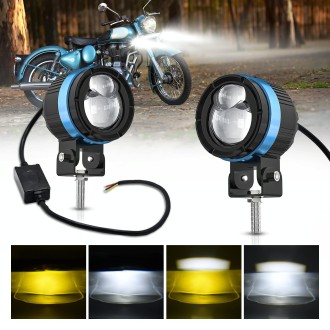 M8 1 Pair Motorcycle Two-color Spotlight(Black)