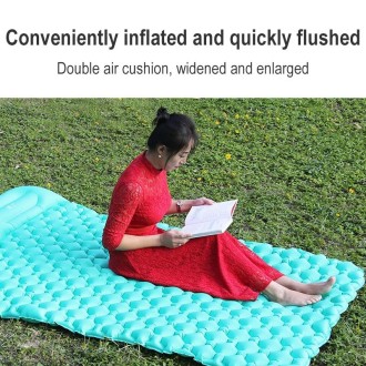 Outdoor Camping Foot-step Automatic Inflatable Cushion Portable TPU Inflatable Double Bed, Size: 195 x 119 x 16cm(Peacock Blue)