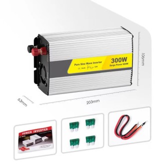 SUVPR DY-LG300S 300W DC 12V to AC 220V 50Hz Pure Sine Wave Car Power Inverter with Universal Power Socket