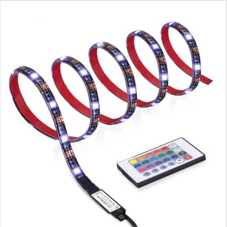 5m USB SMD 5050 Blackboard RGB Colorful TV Background Decorative LED Strip with 24 Keys Controller