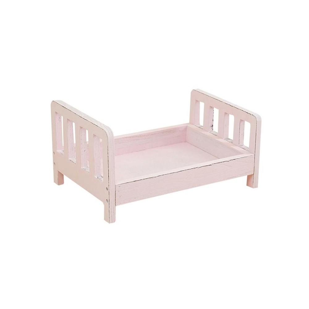 100 Days Old Wooden Bed For Newborns Children Photography Props(Pink)