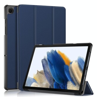 For Samsung Galaxy Tab A9 Plus 3-folding Leather Smart Tablet Case(Dark Blue)