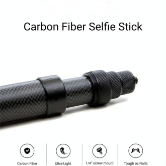 5m Carbon Fiber Extended Monopod Invisible Selfie Stick For Insta360  / DJI Action / GoPro / Xiao Yi Sports Camera