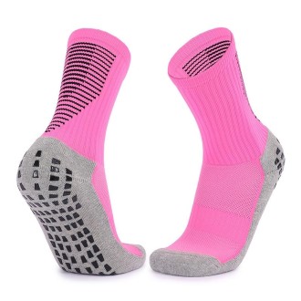 Adult Thick Towel Football Socks Non-Slip Wear-Resistant Tube Socks, Size: Free Size(Pink Black)