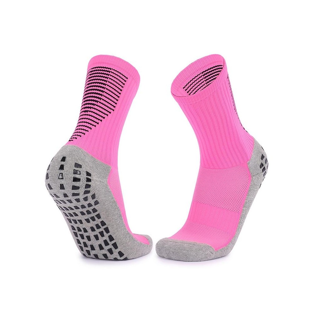 Adult Thick Towel Football Socks Non-Slip Wear-Resistant Tube Socks, Size: Free Size(Pink Black)