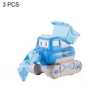 3 PCS 7799 Pressing Inertia Forward Cartoon Children Toy Car(Blue)