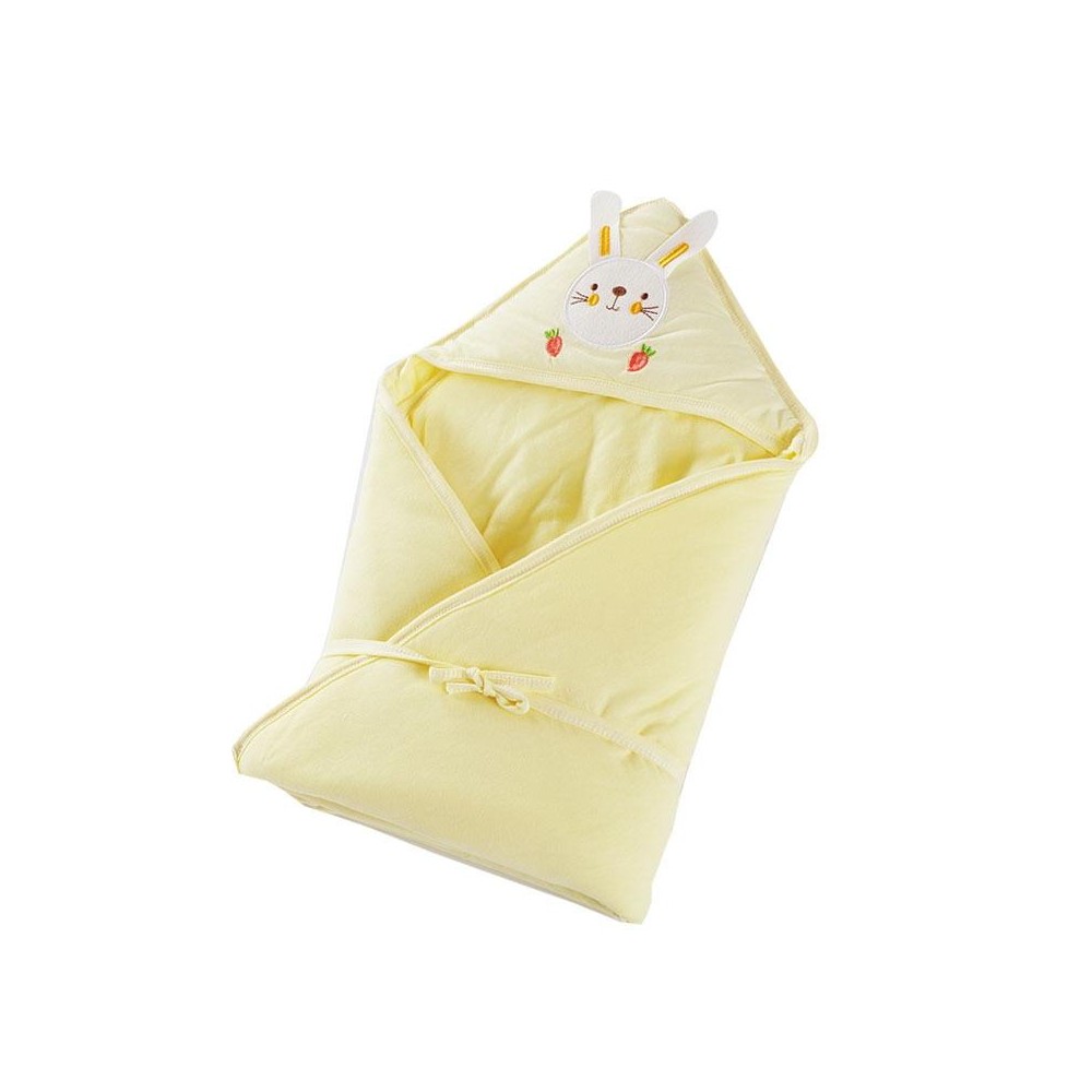 90x90 400g  Baby Cotton Soft Swaddling Quilt Thickness Optional(Yellow)