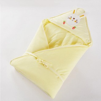 90x90 400g  Baby Cotton Soft Swaddling Quilt Thickness Optional(Yellow)