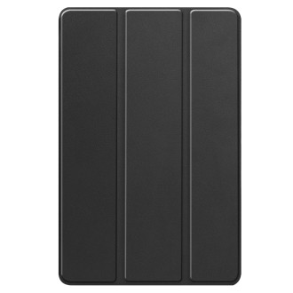 For Lenovo Tab P12/Xiaoxin Pad Pro 12.7 inch Custer Solid Color 3-Fold Stand Leather Tablet Case(Black)