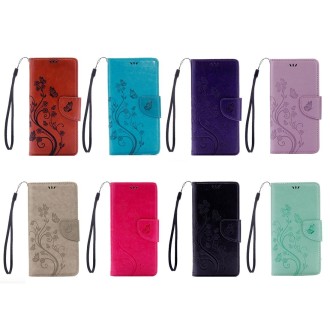 For Lenovo Vibe K5 Butterflies Love Flowers Embossing Horizontal Flip Leather Case with Holder & Card Slots & Wallet & Lanyard(B