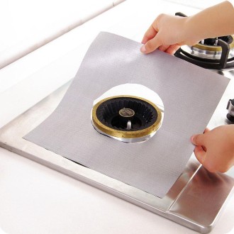 Gas Furnace Surface Ultra-thin Fibre Material Stovetop Protective Cleaning Pad, Size: 27*27cm, 0.12mm (Silver)