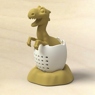 Dinosaur Baby Silicone Tea Strainer(Candlelight Yellow)