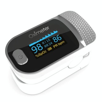 JZ-134R Finger Clip Oximeter Pulse Oximetry Monitor(White Silver)