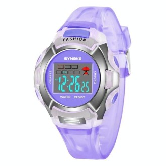 SYNOKE 99329 Waterproof Luminous Sports Electronic Watch for Children(Purple)