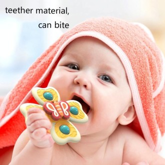 A6 Baby Sucker Rotary Toys Fun Fingertip Spinning Top Bathing Water Toys(Bee + Snail + Butterfly + Lachaou Worm)