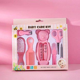 7 in 1 Baby Care Set Baby Daily Cleaning Tools Kit(Pink)