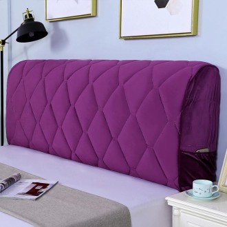 Bedside All-Inclusive Anti-Collision Quilted Thick Fabric Protective Cover, Size: 60x150cm(Dutch Velvet Purple)