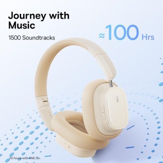 Baseus Bowie Series H1i Over-Ear Noise Reduction Bluetooth Headphone(Beige)